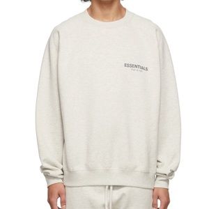 Fear of God Essentials Pullover Crewneck Sweater Oatmeal Medium